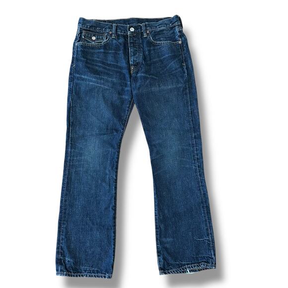 Polo Ralph Lauren Men’s Classic Straight Jeans 32x30 Dark Wash Distressed Hem - Picture 7 of 11